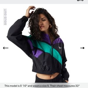 Reebok NWT Vector Cropped Zip Track Jacket